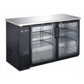 60 In. W 15.8 Cu. Ft. Commercial under Back Bar Cooler Refrigerator with Glass Doors in Stainless Steel with Black