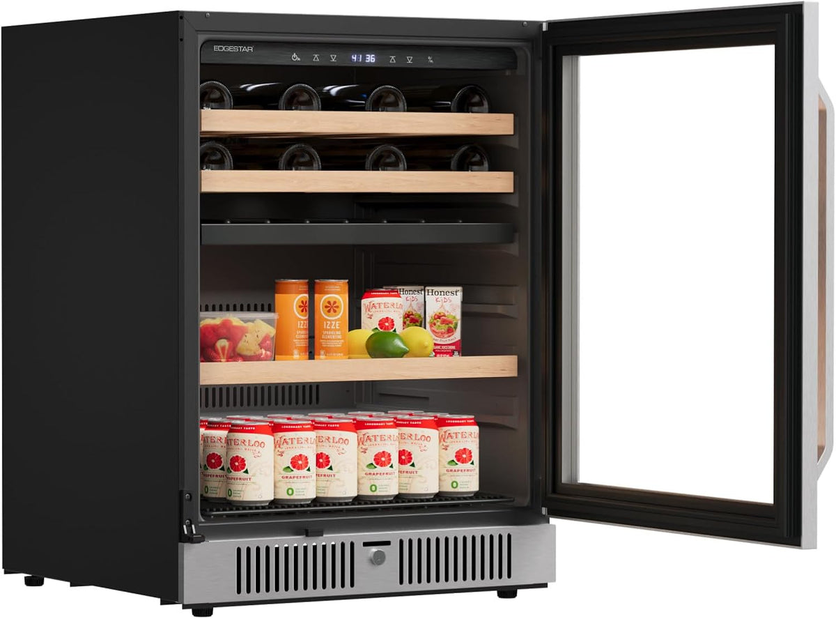 24 Inch 28 Bottle 86 Can Dual Zone Wine and Beverage Cooler