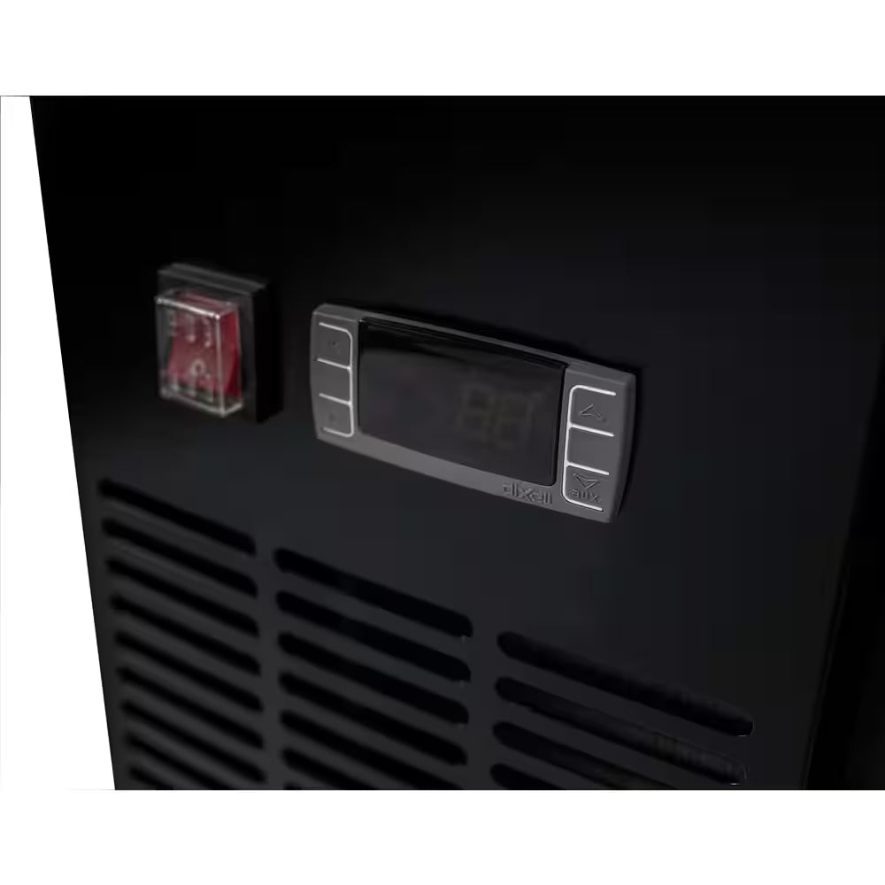 72 In. W 19.6 Cu. Ft. Commercial under Back Bar Cooler Refrigerator with Glass Doors in Stainless Steel with Black