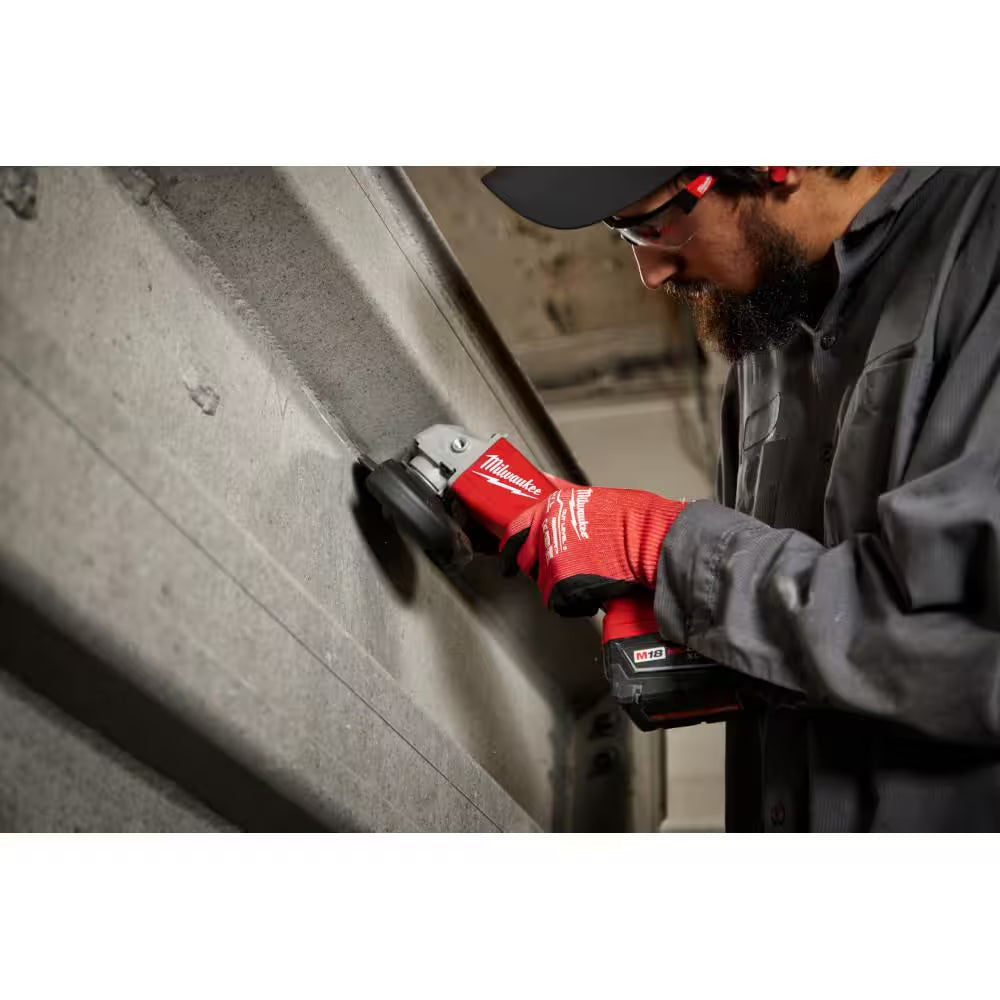 M18 18-Volt Lithium-Ion Brushless Cordless 4-1/2 In./5 In. Grinder with Paddle Switch with 5.0Ah Starter Kit