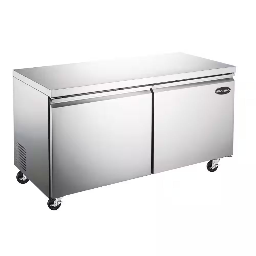 60.25 In. W 15 Cu. Ft. Commercial under Counter Refrigerator Cooler in Stainless Steel