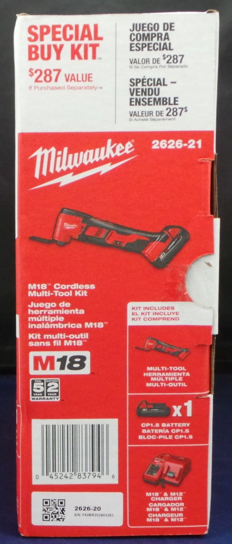 Milwaukee 18V Cordless Multi-Tool Kit 2626-21 with Cp1.5 Battery and Charger NEW