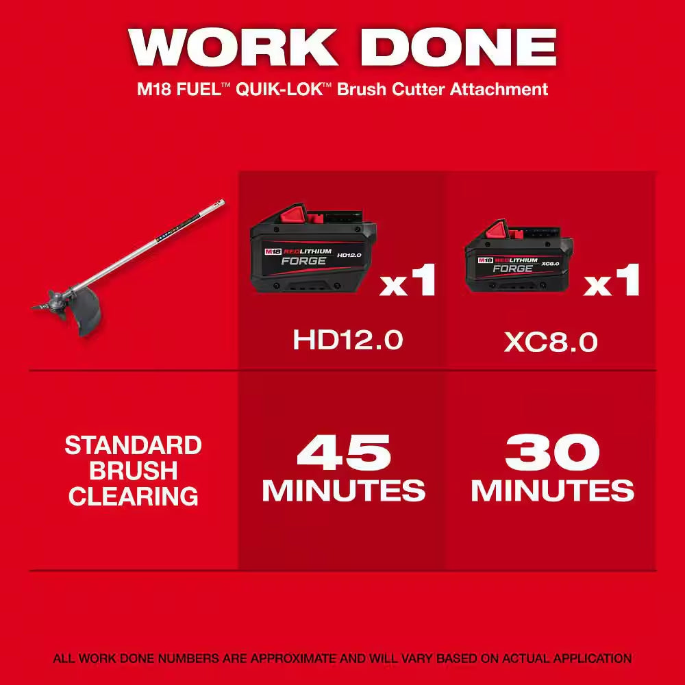 M18 FUEL 18V 16 In. Brushless Cordless QUIK-LOK String Trimmer 8.0 Ah FORGE Kit W/ Pole Saw & Brush Cutter Attachments