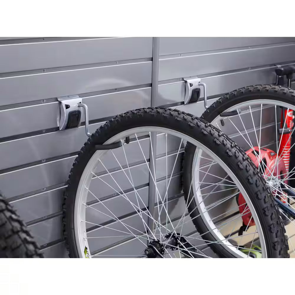 71.75 In. H X 0.66 In. W PVC Slatwall Panels Set in Silver (40 Sq. Ft.) with 40-Piece Hook Kit