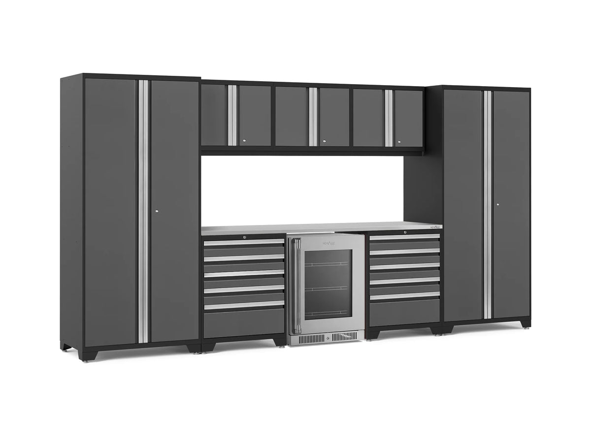 Pro Series 9PC Garage Cabinetry Set · 18-Gauge Steel · Fully-Welded · 156" W X 24" D X 84.75" H
