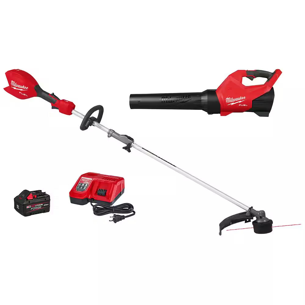 M18 FUEL 18-Volt 16 In. Brushless Cordless Electric QUIK-LOK String Trimmer/Blower Combo Kit W/8.0 Battery (2-Tool)