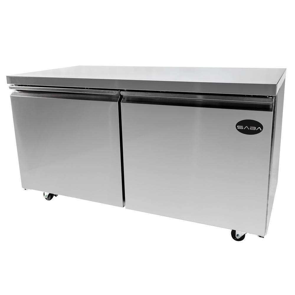 60.25 In. W 15 Cu. Ft. Commercial under Counter Refrigerator Cooler in Stainless Steel