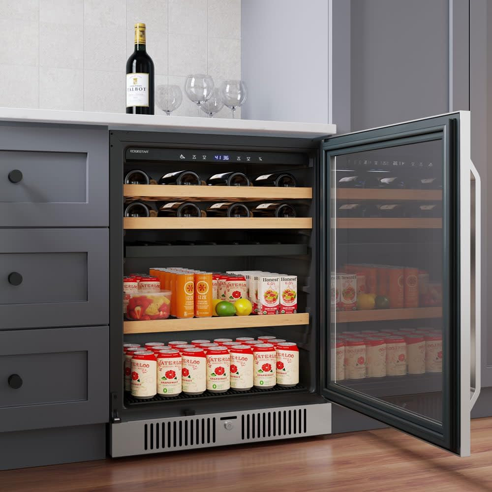 24 Inch 28 Bottle 86 Can Dual Zone Wine and Beverage Cooler