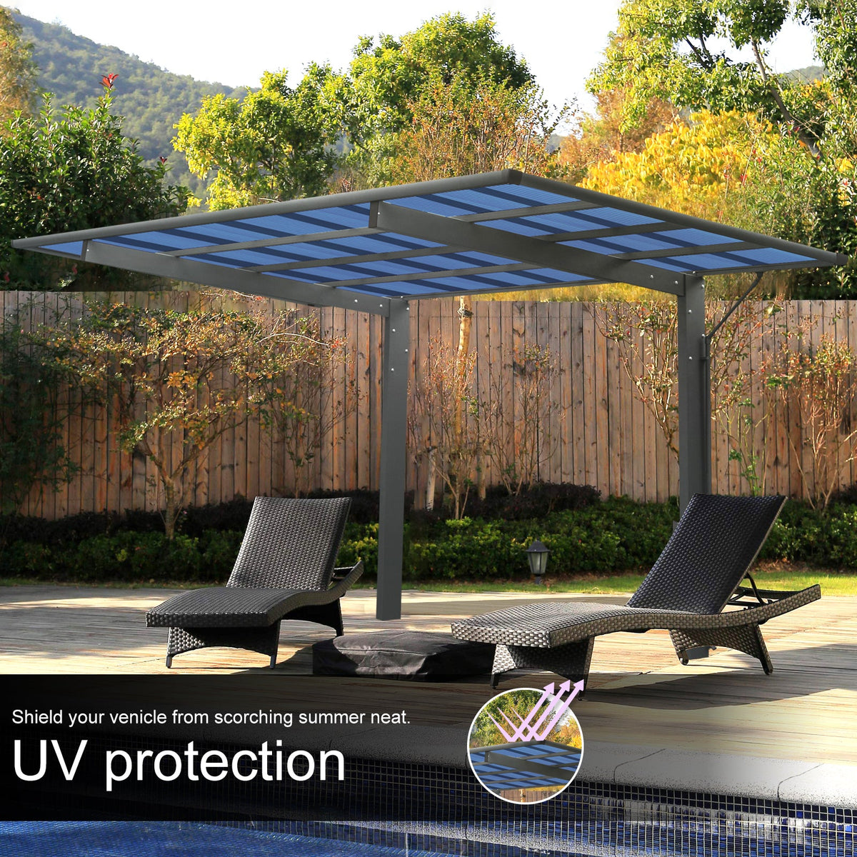 Outdoor Carport - 17.44FT x 9FT x 11FT