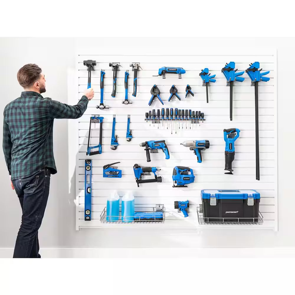 71.77 In. H X 80 In. W PVC Slatwall Panel Set in White (40 Sq. Ft. ) Garage Wall Product