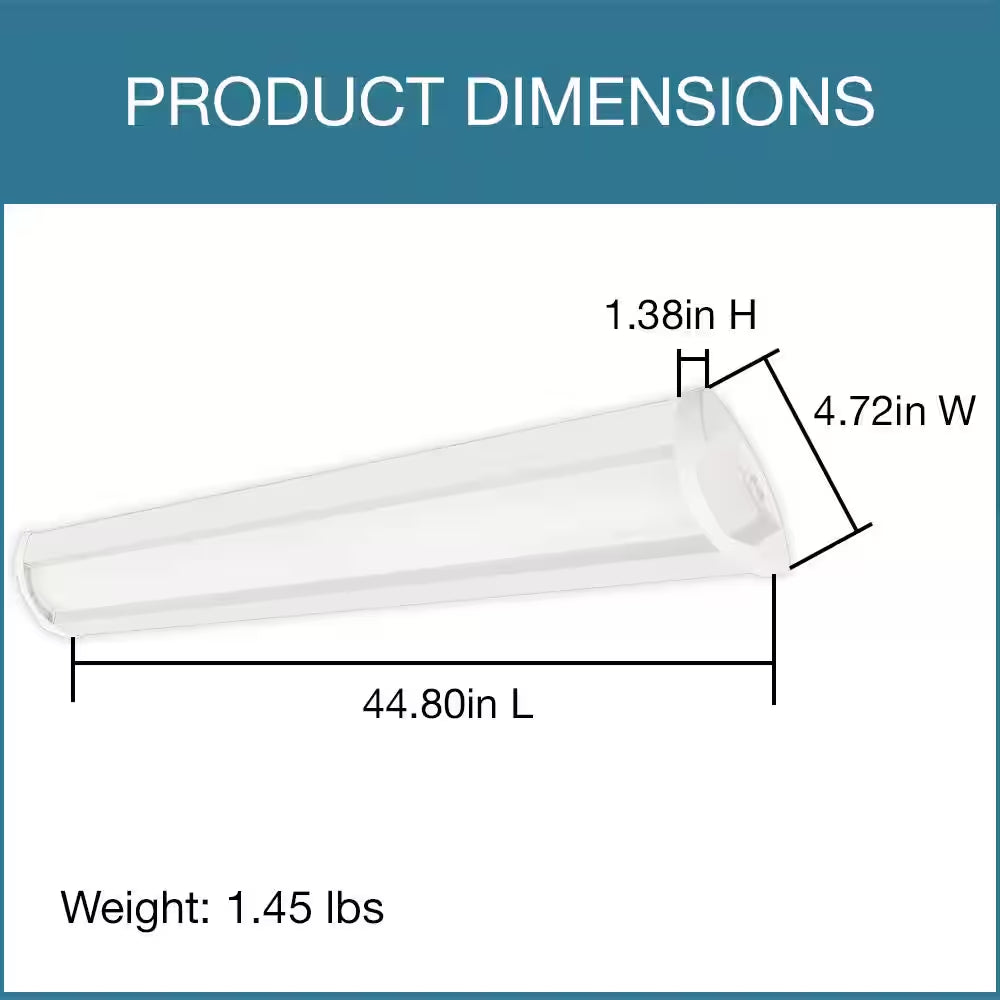 8-Pack 44 In. 3400 Lumens Easy Install LED Wraparound Light Fixture 34W 120V Bright White 4000K Garage Lighting
