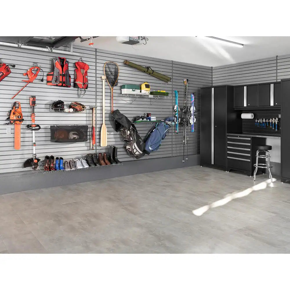 71.75 In. H X 80 In. W PVC Slatwall Panels Set in Silver (40 Sq. Ft.)
