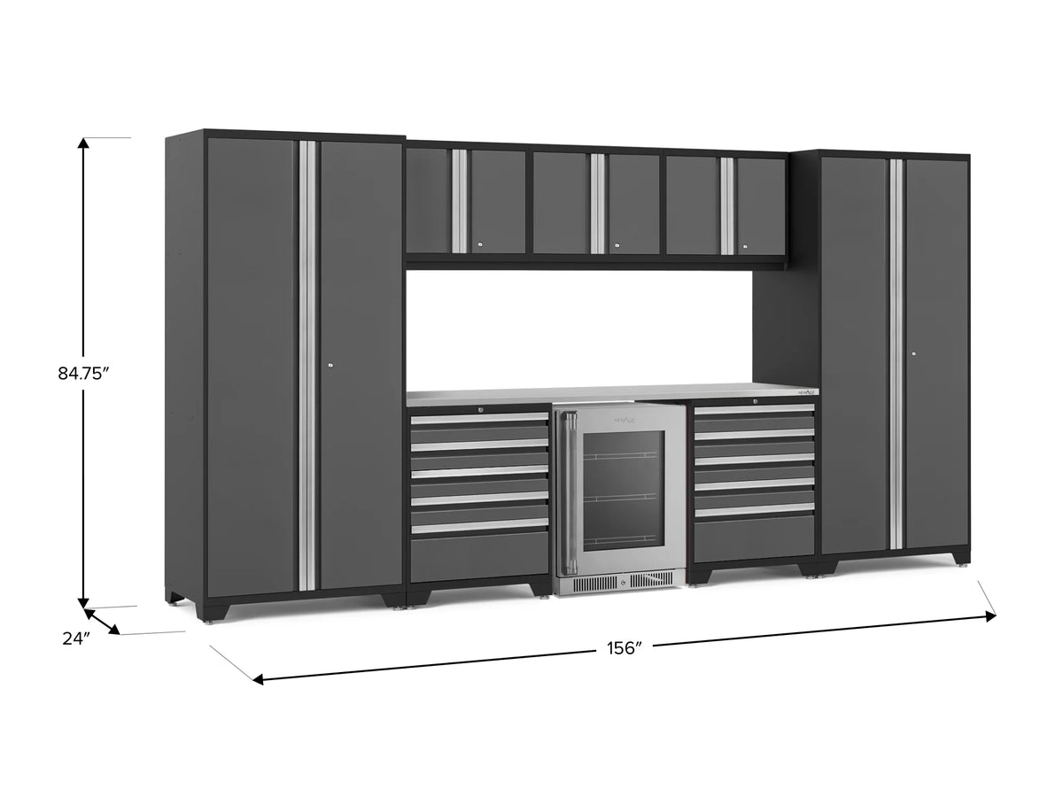 Pro Series 9PC Garage Cabinetry Set · 18-Gauge Steel · Fully-Welded · 156" W X 24" D X 84.75" H