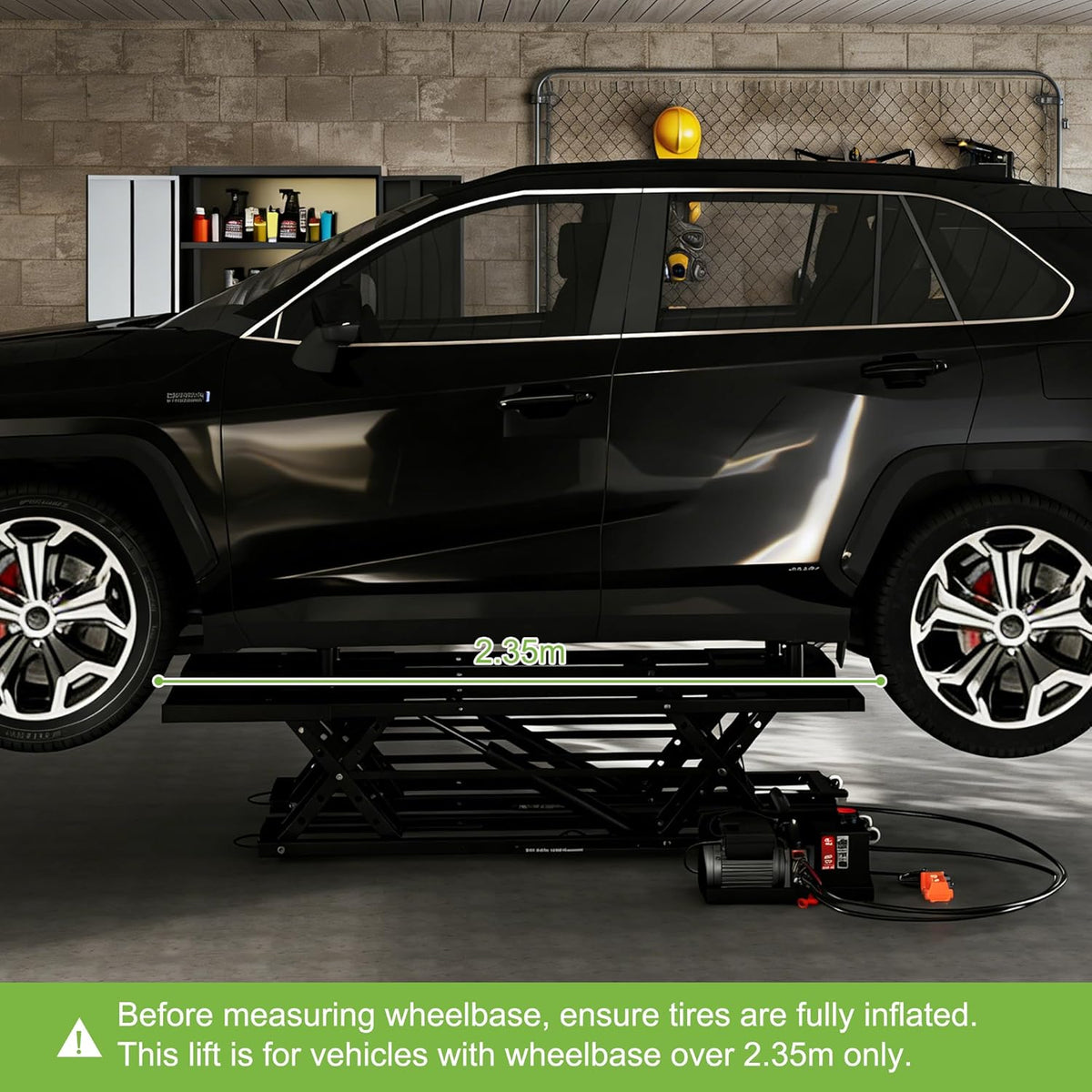 7000 LBS Portable Car Lift with Extension Plates, Black