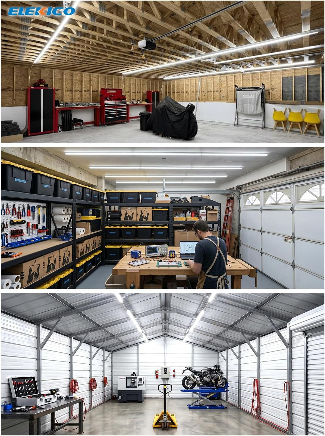 Super Bright 100W 5000K 15000LM 8FT Led Shop Lights 10-Pack for Garage Shop