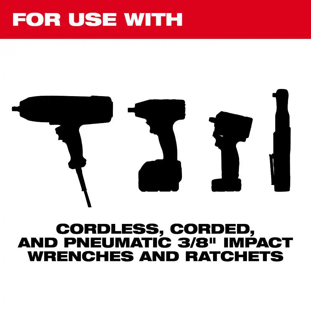 SHOCKWAVE Impact-Duty 3/8 In. Drive SAE Deep Well Impact PACKOUT Socket Set (17-Piece)