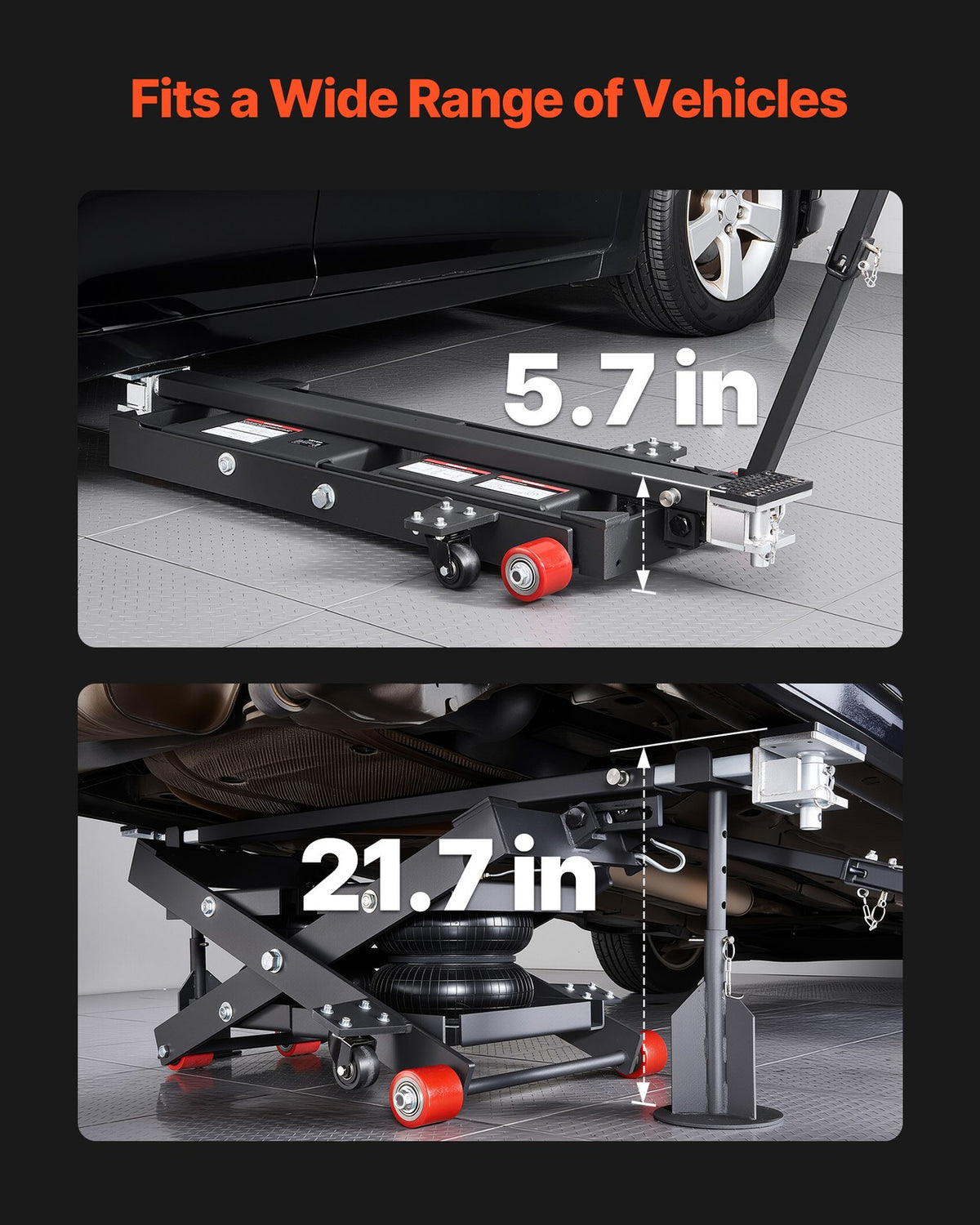 Uimoso Air Portable Car Lift Air Jack 6613 Lbs 5.7-21.7 Inch for Home Garage