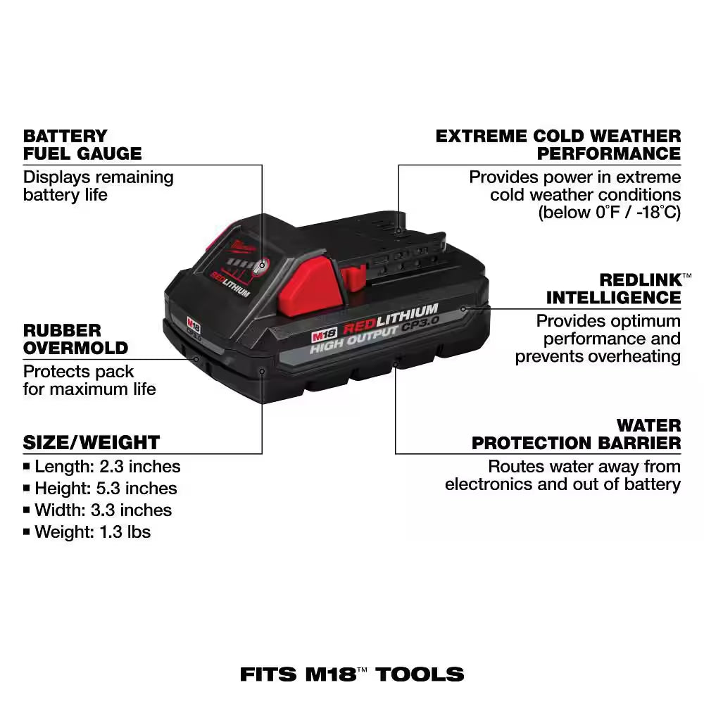 M18 18-Volt Lithium-Ion HIGH OUTPUT Starter Kit with One 3.0Ah Battery and Charger