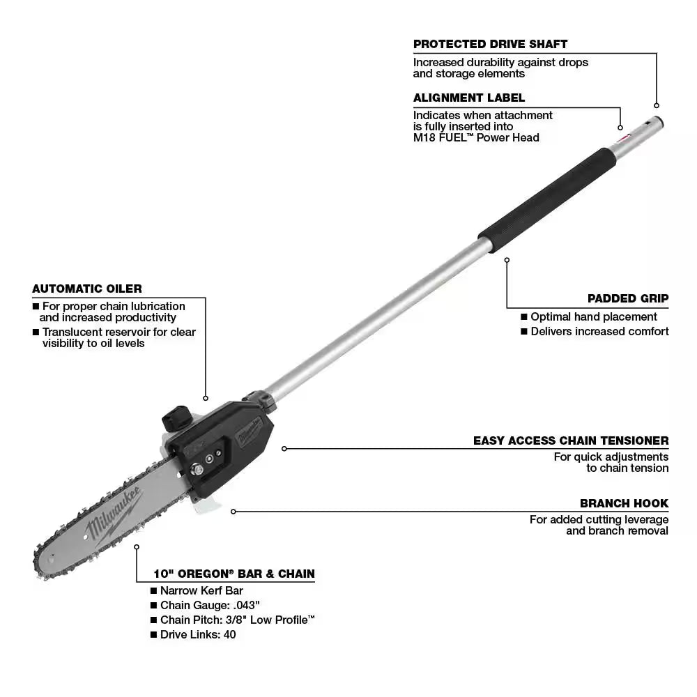 M18 FUEL 18V 16 In. Brushless Cordless QUIK-LOK String Trimmer 8.0 Ah FORGE Kit W/ Pole Saw & Brush Cutter Attachments
