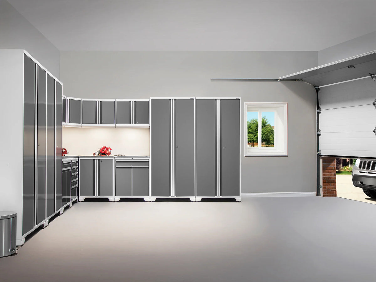 Pro Series 12PC Garage Cabinetry Set · 18-Gauge Steel · Fully-Welded · 220" W X 24" D X 84.75" H
