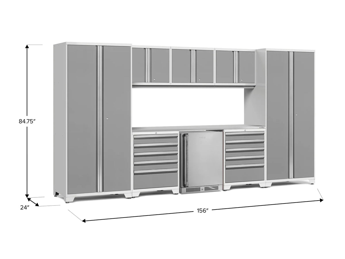 Pro Series 9PC Garage Cabinetry Set · 18-Gauge Steel · Fully-Welded · 156" W X 24" D X 84.75" H