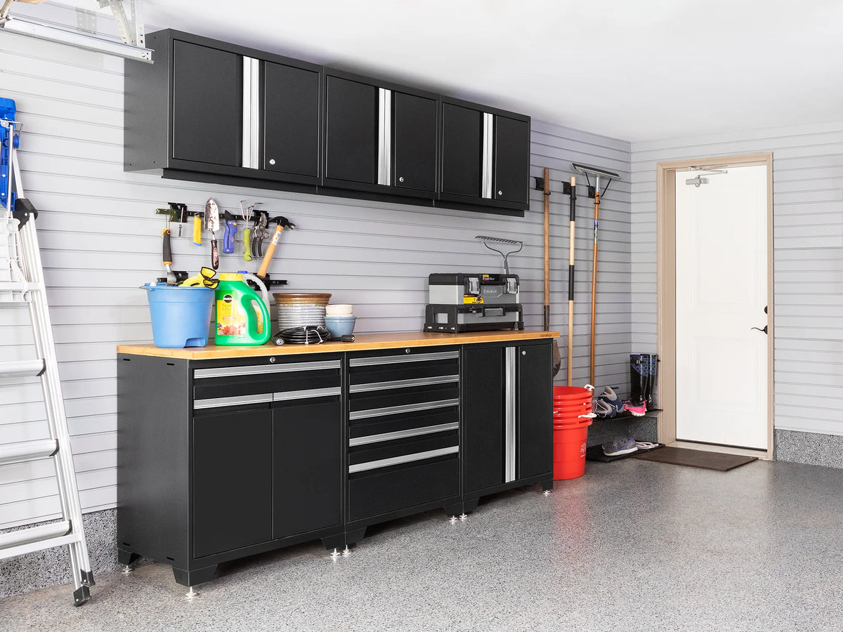 Pro Series 9PC Garage Cabinetry Set · 18-Gauge Steel · Fully-Welded · 156" W X 24" D X 84.75" H