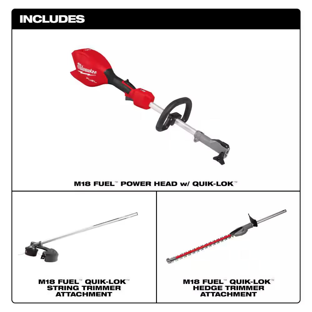 M18 Fuel 18V 16 In. Brushless Cordless Battery Powered Quik-Lok String Trimmer with Hedge Trimmer Attachment