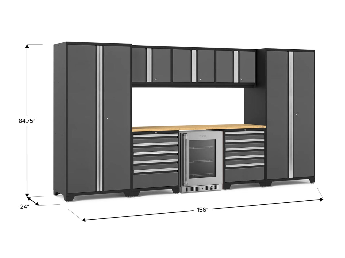 Pro Series 9PC Garage Cabinetry Set · 18-Gauge Steel · Fully-Welded · 156" W X 24" D X 84.75" H
