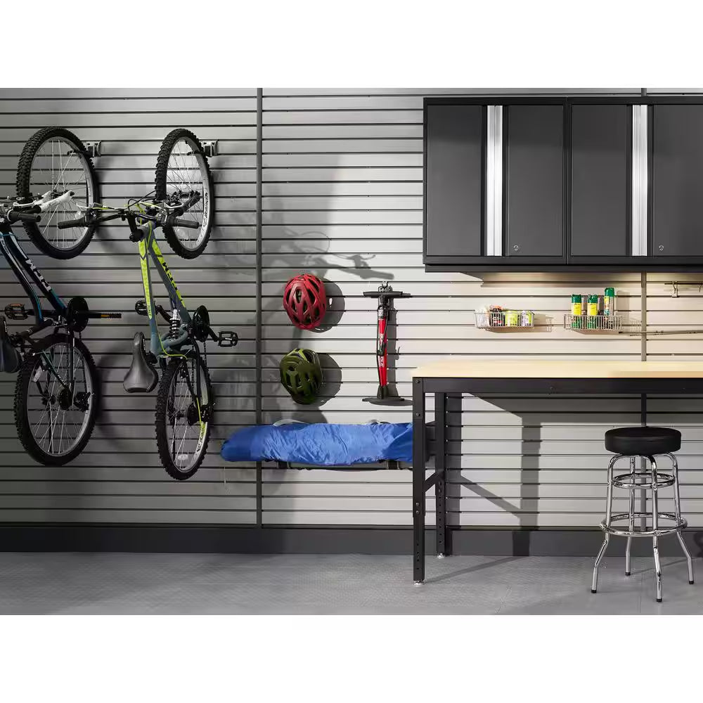 71.75 In. H X 0.66 In. W PVC Slatwall Panels Set in Silver (40 Sq. Ft.) with 40-Piece Hook Kit