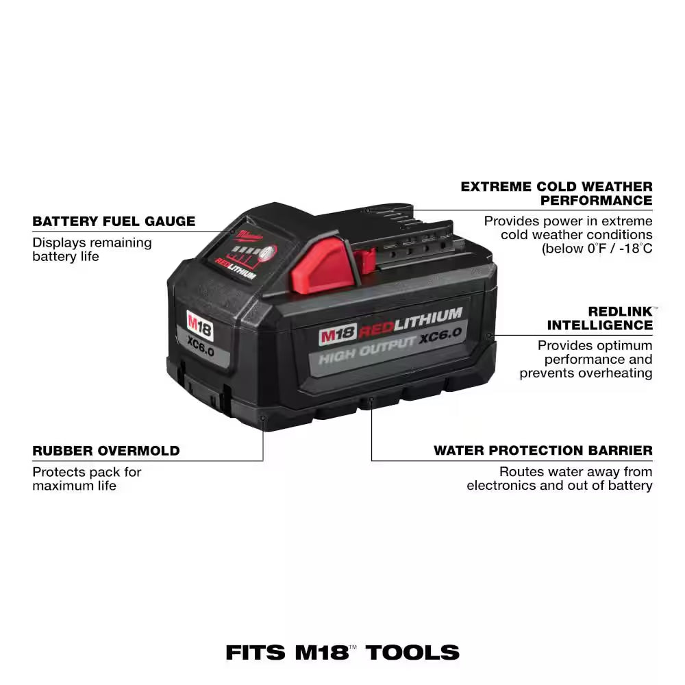 M18 FUEL 18-Volt Lithium-Ion Brushless Cordless Combo Kit (5-Tool) with (3) Batteries, 1 Charger 1 Tool Bag
