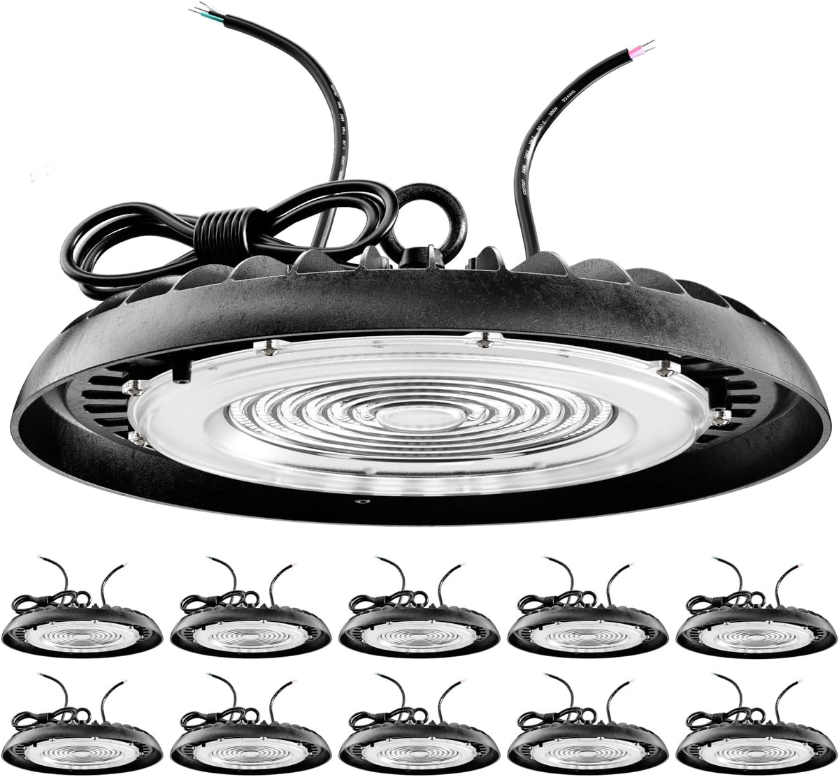 Sunco 10 Pack UFO LED High Bay Light, 200W, 5000K, 28000LM, Dimmable