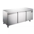 72 In. W 15.5 Cu. Ft. Commercial under Counter Refrigerator Cooler in Stainless Steel
