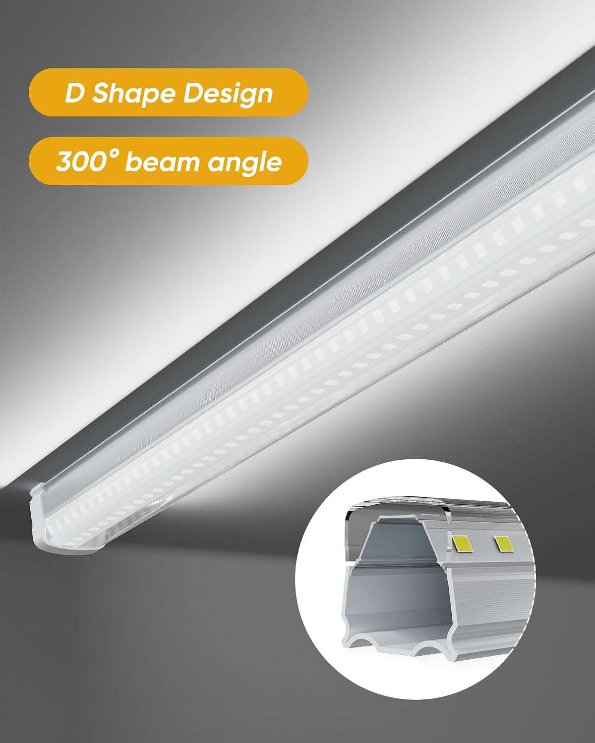 8FT 10 Pack LED Shop Lights, 120W 19200LM 6000K Garage Lighting