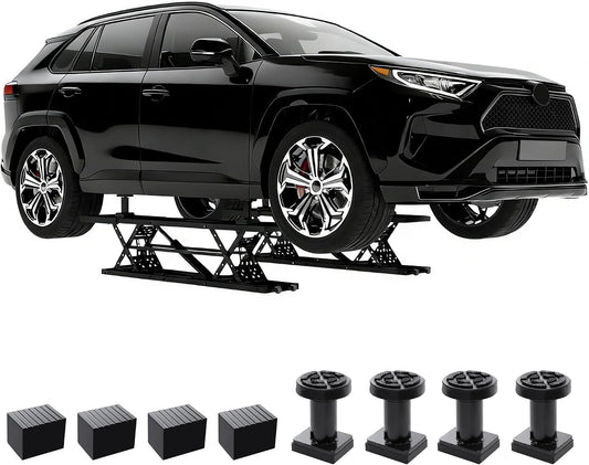 7000 LBS Portable Car Lift with Extension Plates, Black