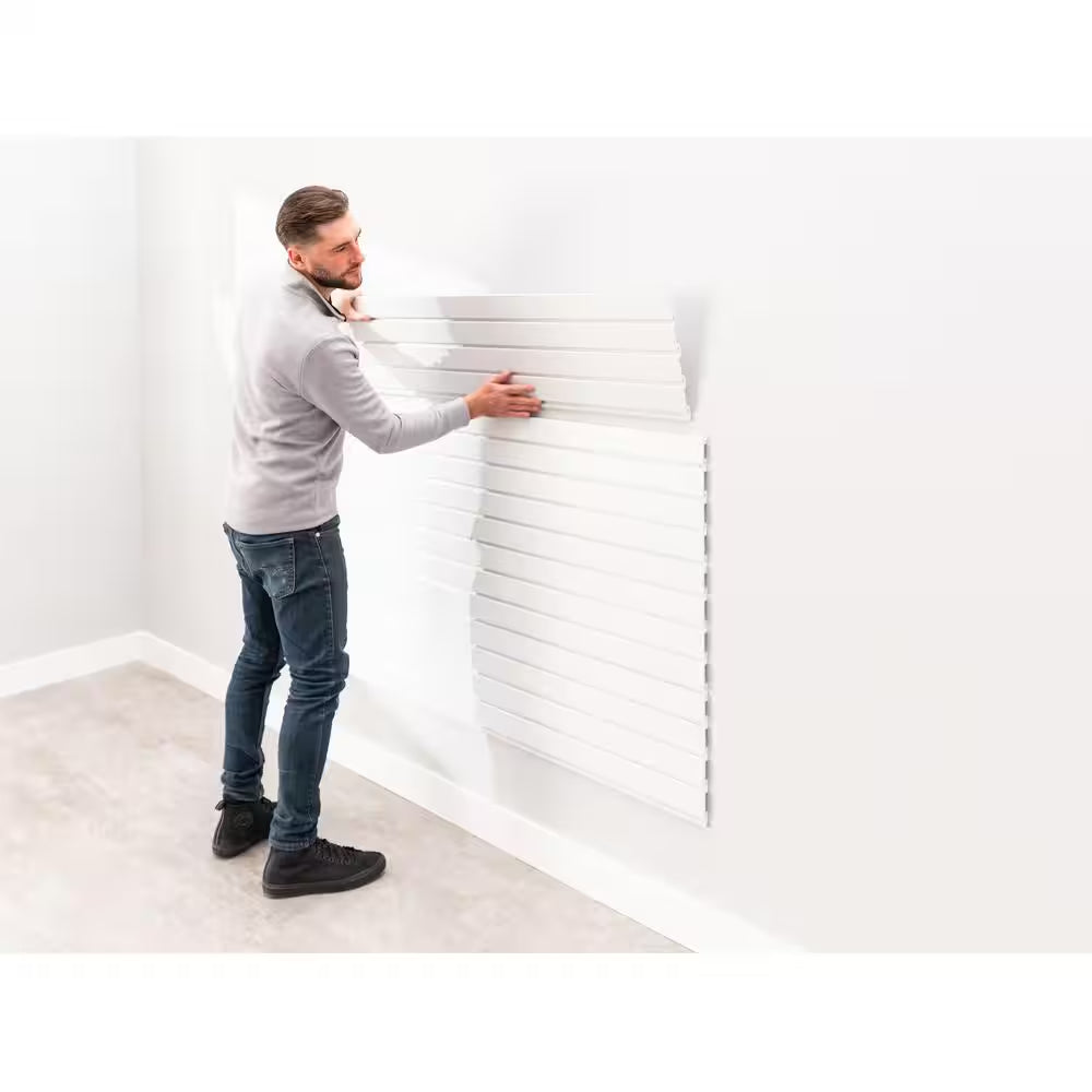 71.77 In. H X 80 In. W PVC Slatwall Panel Set in White (40 Sq. Ft. ) Garage Wall Product