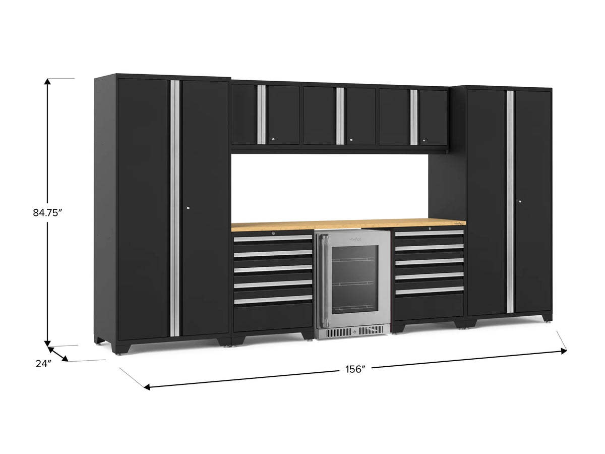 Pro Series 9PC Garage Cabinetry Set · 18-Gauge Steel · Fully-Welded · 156" W X 24" D X 84.75" H