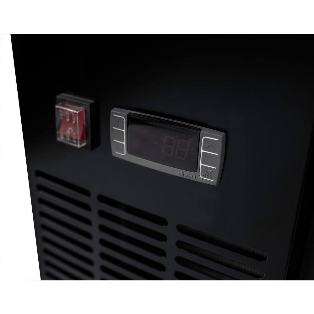 60 In. W 15.8 Cu. Ft. Commercial under Back Bar Cooler Refrigerator with Glass Doors in Stainless Steel with Black