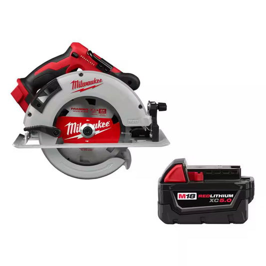 M18 18V Lithium-Ion Brushless Cordless 7-1/4 In. Circular Saw with 5.0Ah Battery