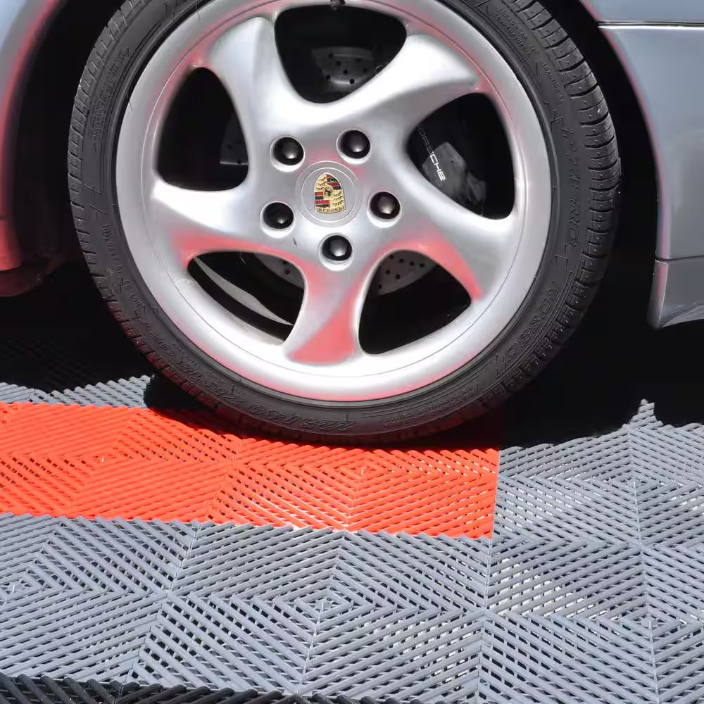 Perforated Click 12-1/8 In. X 12-1/8 In. Black Plastic Garage Floor Tile (25-Pack)