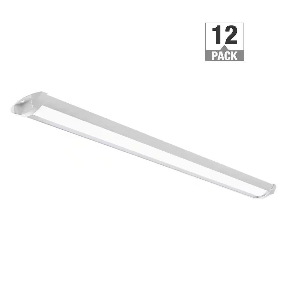 12-Pack 44 In. 3400 Lumens Easy Install LED Wraparound Light Fixture 34W 120V Bright White 4000K Garage Lighting