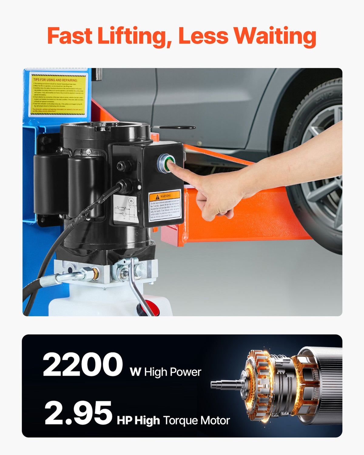 VEVOR 2 Post Lift 10000Lbs Two Post Auto Lift AC 220V Sedan SUV Repair Hoist