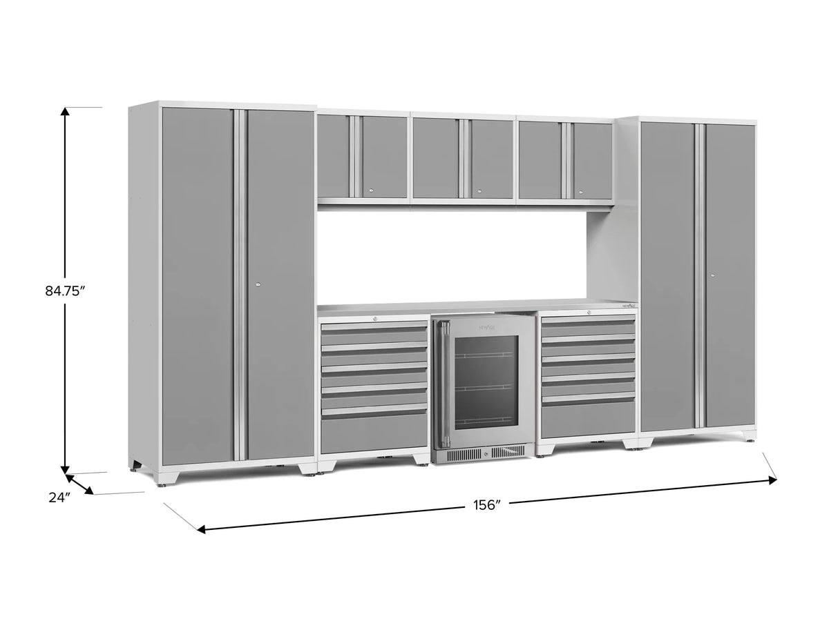 Pro Series 9PC Garage Cabinetry Set · 18-Gauge Steel · Fully-Welded · 156" W X 24" D X 84.75" H