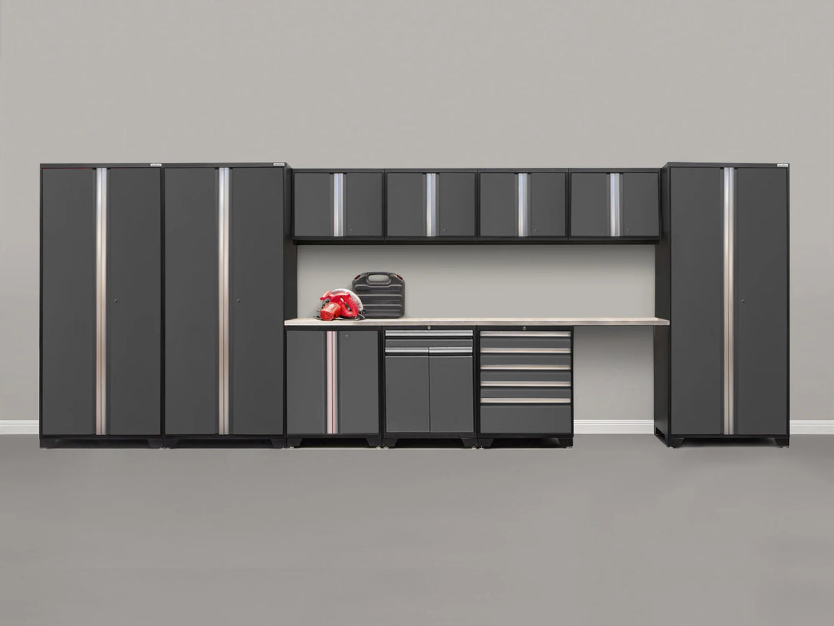 Pro Series 12PC Garage Cabinetry Set · 18-Gauge Steel · Fully-Welded · 220" W X 24" D X 84.75" H