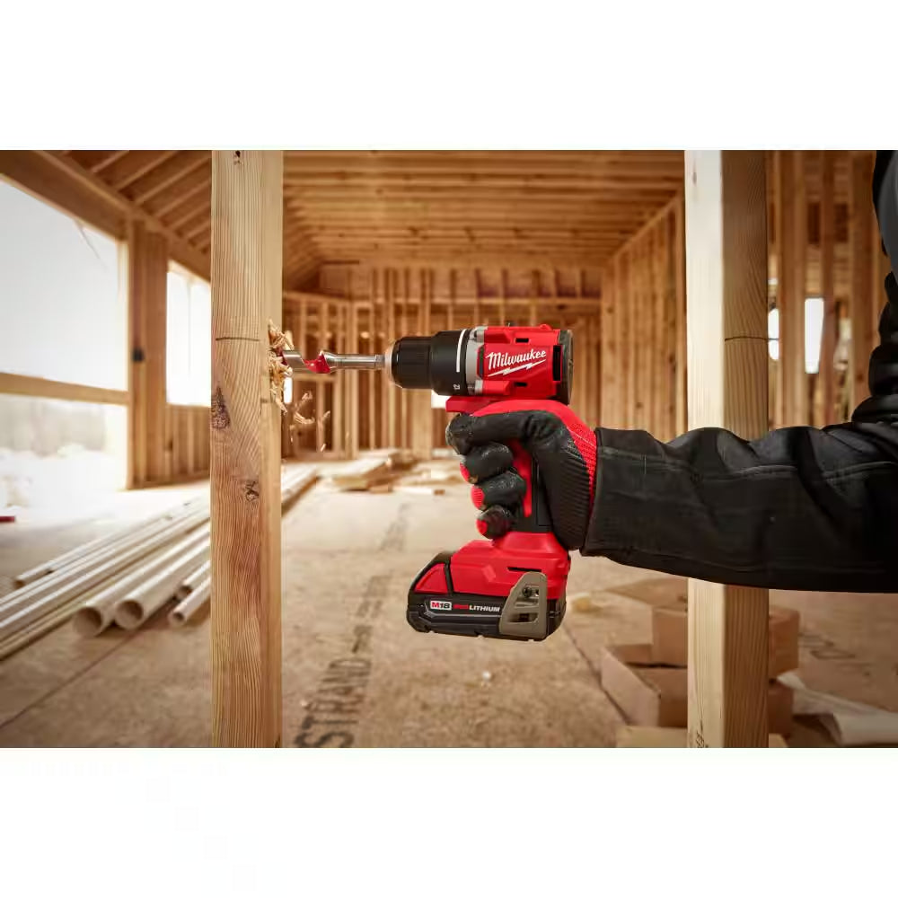 M18 18V Lithium-Ion Brushless Cordless 1/2 In. Compact Drill/Driver Kit with SHOCKWAVE Screw Driver Bit Set (45-Piece)