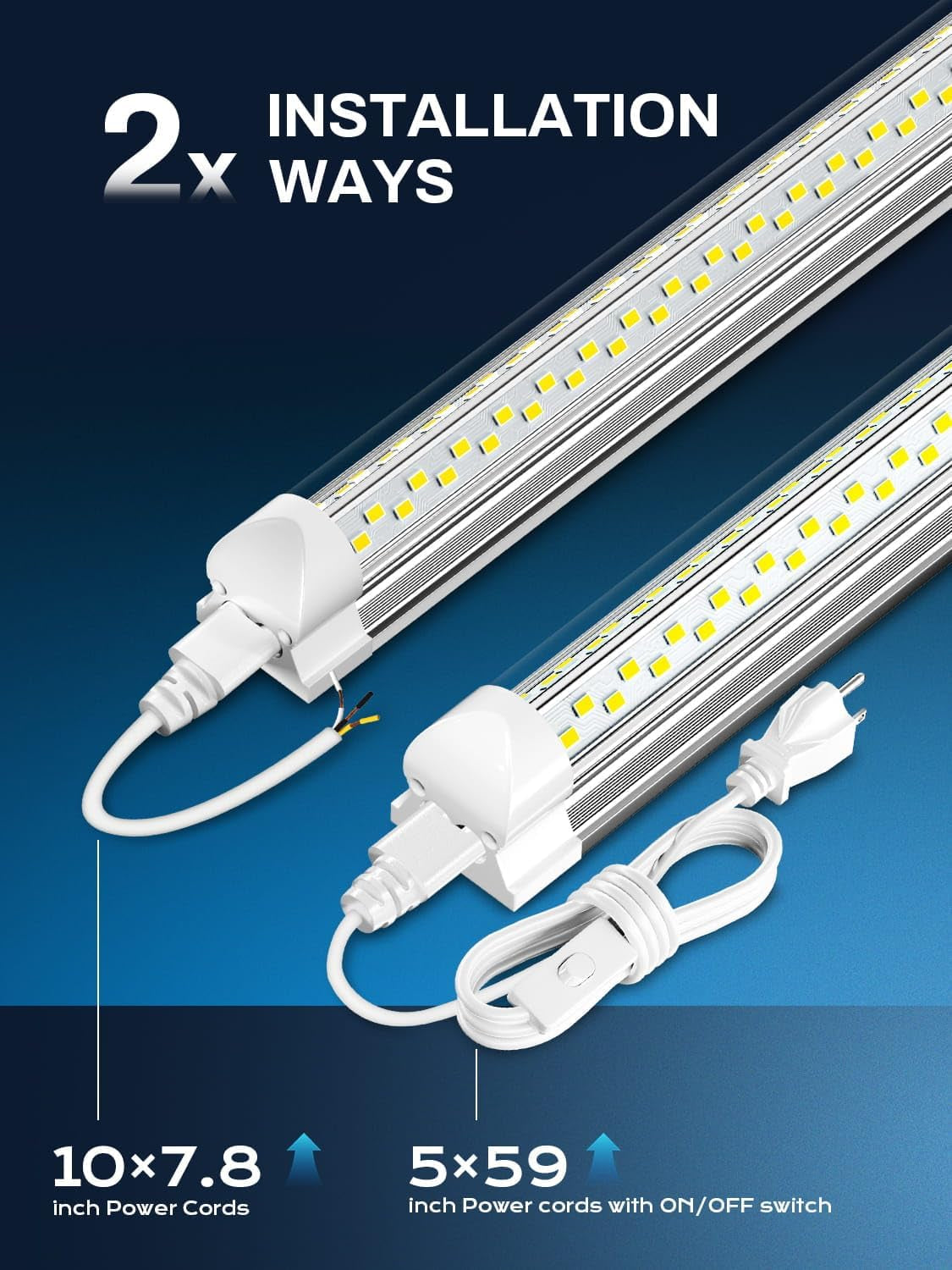 Super Bright 100W 5000K 15000LM 8FT Led Shop Lights 10-Pack for Garage Shop