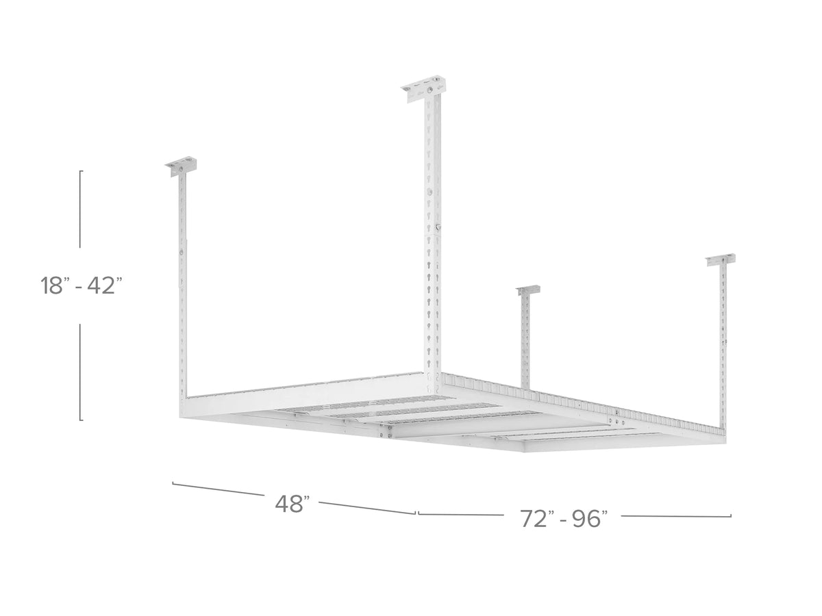 Versarac 4' X 8' Adjustable Overhead Rack · Heavy-Gauge Steel · 600 Lbs Capacity · Ceiling-Mounted