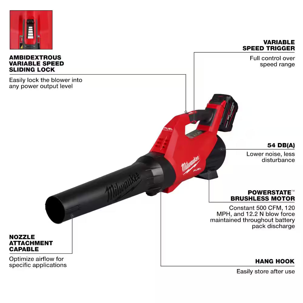 M18 FUEL 18-Volt 16 In. Brushless Cordless Electric QUIK-LOK String Trimmer/Blower Combo Kit W/8.0 Battery (2-Tool)