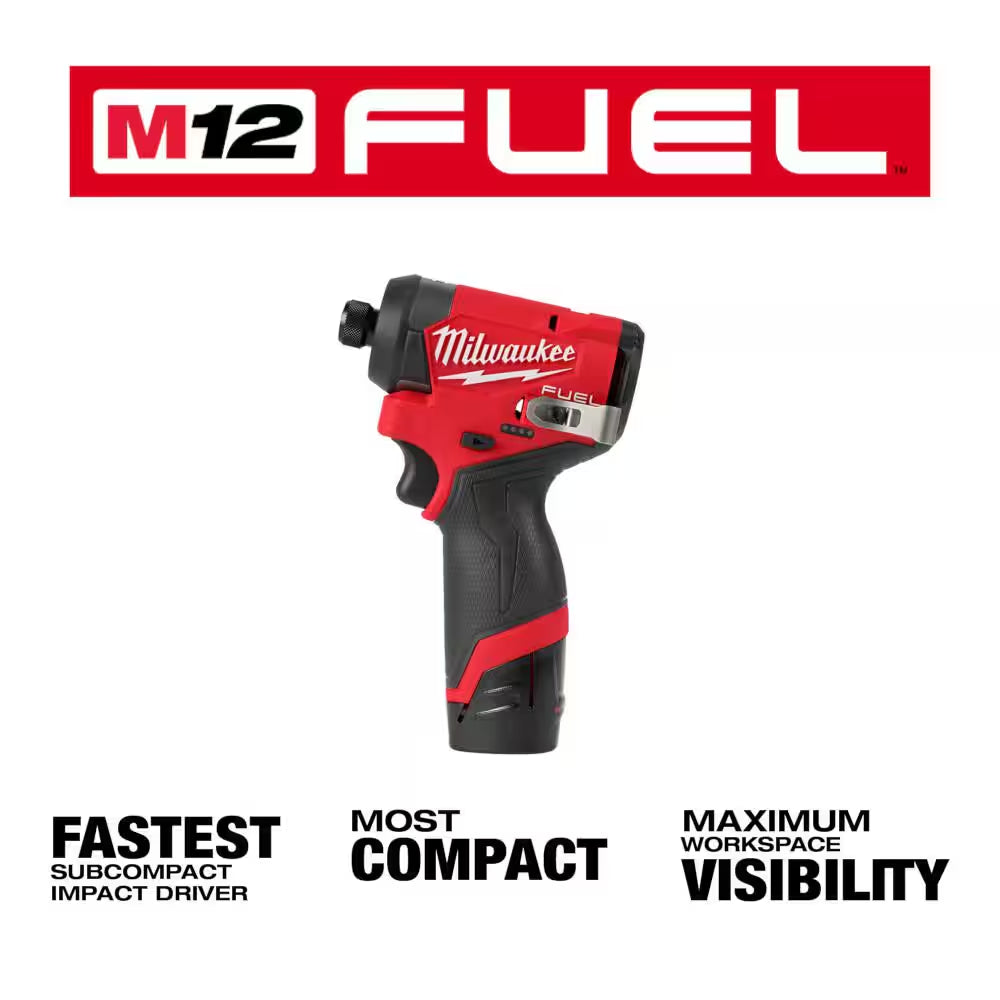 M12 Fuel 12-Volt Lithium-Ion Brushless Cordless Hammer Drill/Impact Driver Combo Kit plus 2.0 Ah Battery