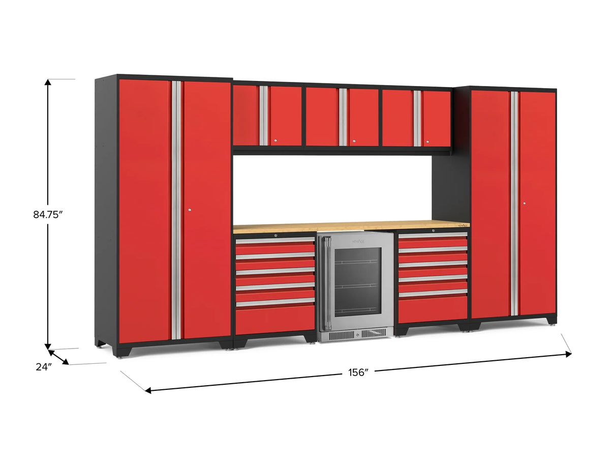 Pro Series 9PC Garage Cabinetry Set · 18-Gauge Steel · Fully-Welded · 156" W X 24" D X 84.75" H
