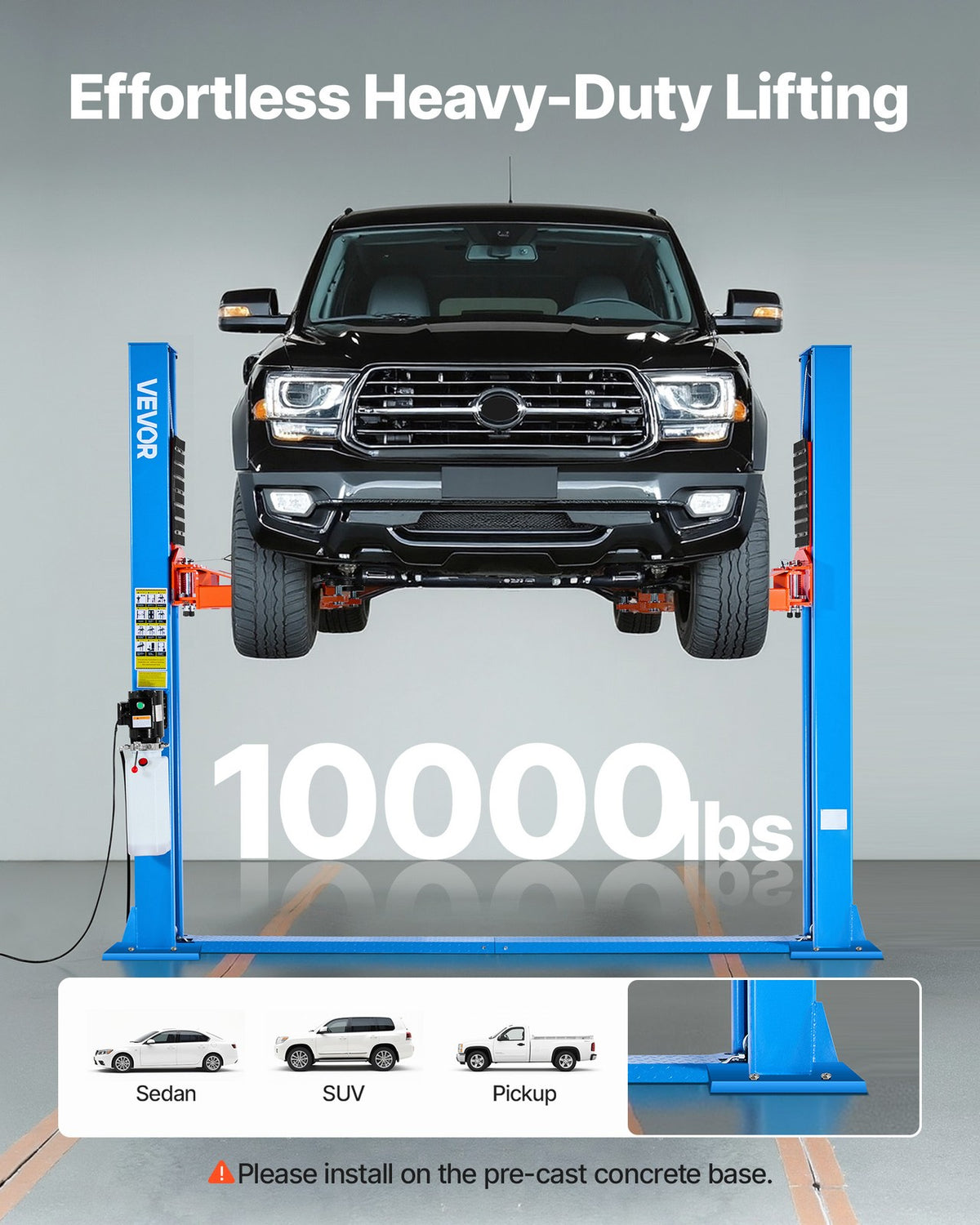 VEVOR 2 Post Lift 10000Lbs Two Post Auto Lift AC 220V Sedan SUV Repair Hoist